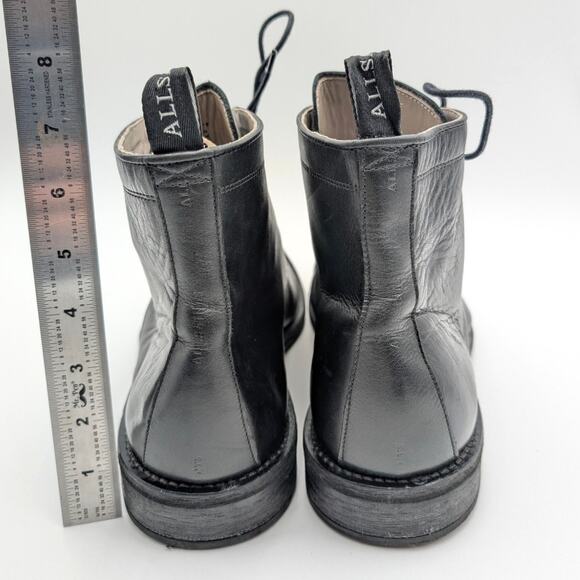 AllSaints Harland Cap Toe Ankle Boots Lace-Up Men's Black Size US13 EU46 - Picture 4 of 11